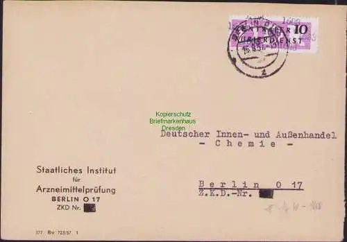 B17259 DDR ZKD 14 1608 Staatliches Institut für Arzneimittelprüfung Berlin 1957