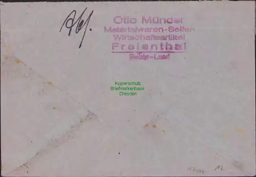 B17074 DR Deutsches Reich Brief Landposstempel Freienthal über Belzig 1944