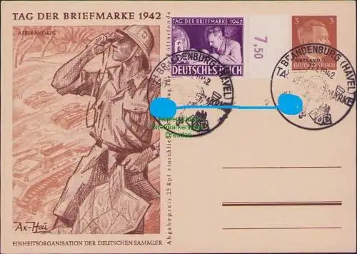 B17042 Ganzsache DR Deutsches Reich Tag der Briefmarke 1942 Brandenburg Havel