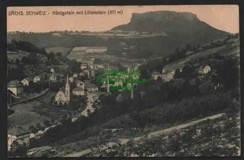 140255 AK Sächsische Schweiz Königstein (Ort) mit Lilienstein um 1920