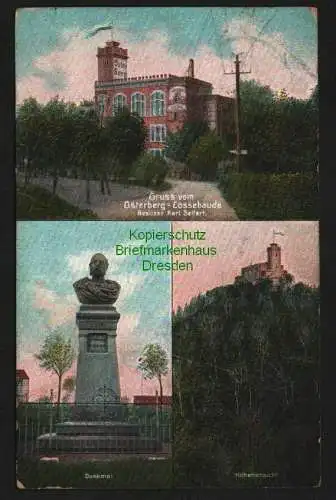 139895 Ansichtskarte Osterberg Cossebaude Carl Seifert Denkmal 1913
