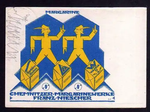 101105 Ansichtskarte Chemnitz 1931 Chemnitzer Margarinewerke Franz Niescher Wanda Sachsen R