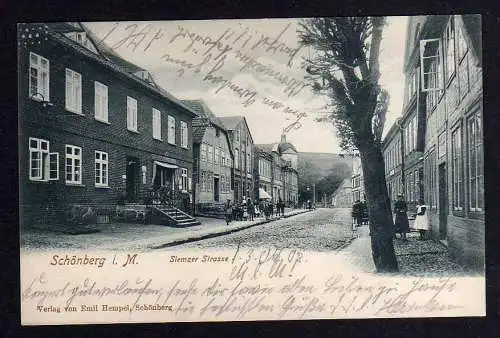 101317 Ansichtskarte Schönberg i. M Siemzer Strasse 1904