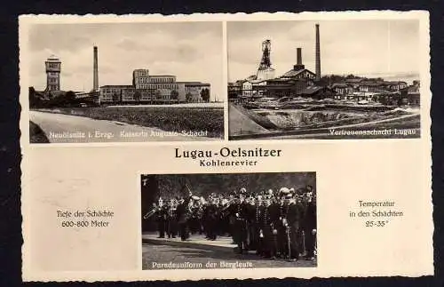 101331 Ansichtskarte Oelsnitz Erzgeb. Niederoelsnitz Bergbau Kaiserin Augusta Schacht Vertr