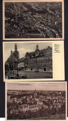 100882 3 Ansichtskarte Hettsstedt Südharz Luftbild Rathaus 1935