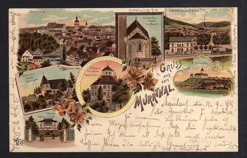 101017 AK Litho Murrtal Murrhardt 1898 Reichenberg Schloss Katharinenhof Walder