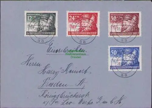 B17215 Generalgouvernement 59 - 62 Satzbrief s. saubere Vollstempel Krakau 1941