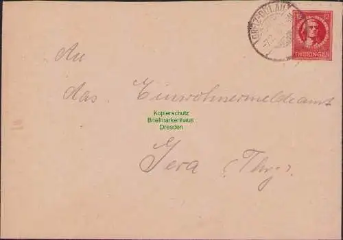 B17248 Brief SBZ Thüringen Greiz Dölau an Einwohnermeldeamt Gera 1946