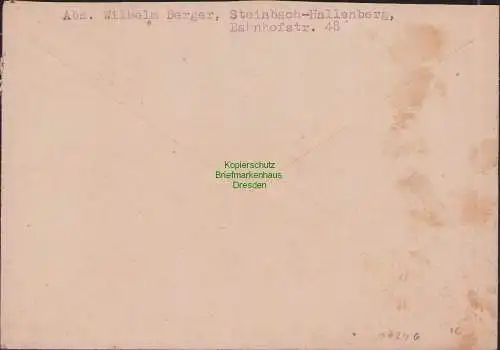 B17246 Brief SBZ Thüringen Steinbach-Hallenberg an Einwohnermeldeamt Gera 1946