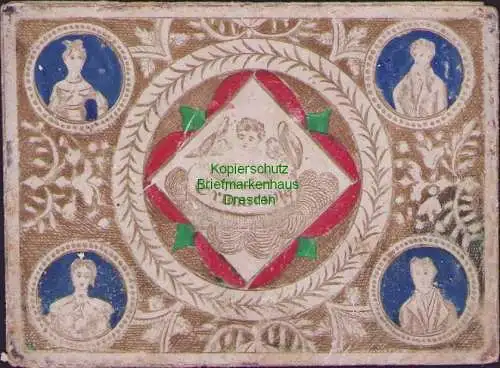 B17205 Taufbrief Taufpatenbrief 1849 innen datiert + Spruchzettel von 1834