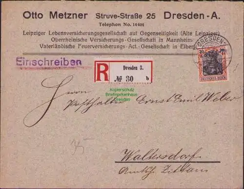 B16969 DR 1914 Vordruckumschlag Alte Leipziger Lebensversicherungsgesellschaft