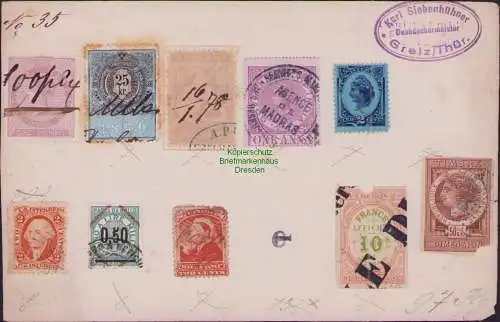 B17000 Lot Gebühren- und Steuermarken alle Welt um 1880 -1900 Japan Frankreich