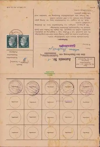 B16745 DR Deutsches Reich 1944 2 Sammlerausweise zusammenhängend Dauerbezug