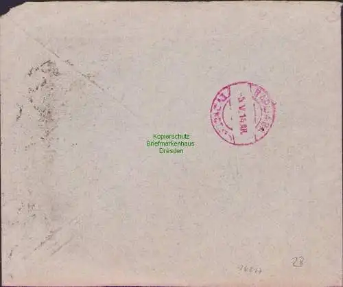B16817 R-Brief Einschreiben Moskau nach Warschau 1914 Partnerschaft