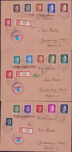 B16828 3x Brief Deutsche Post in der Ukraine Einschreiben Rowno Wolhynien 1942
