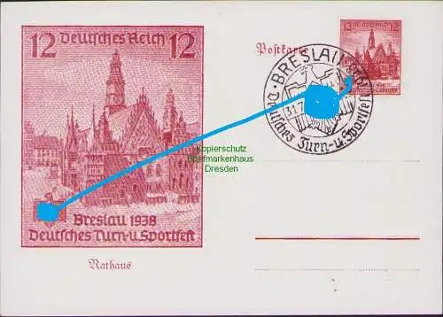 B16836 DR Deutsches Reich Maximumkarte 667 Breslau 1938 Turn und Sportfest