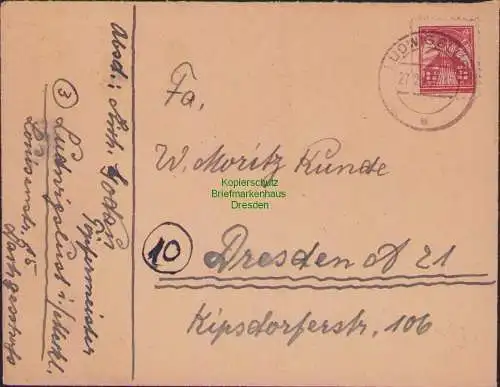 B16843 SBZ MVP 17 Brief Ludwigslust 1946 nach Dresden