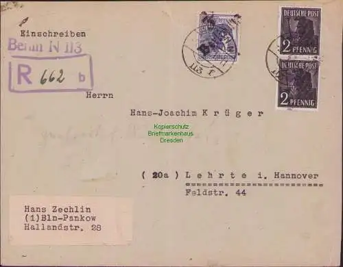 B16903 R-Brief SBZ Bezirkshandstempel Bezirk 3 Berlin sowjetische Zensur 5221