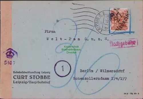 B16918 R-Brief SBZ Bezirkshandstempel Bezirk Wiederitzsch Britische Zensur 5106