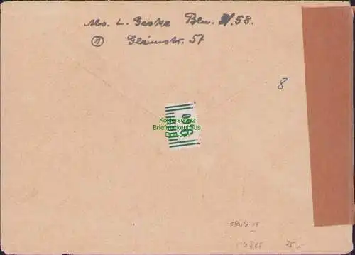 B16925 R-Brief SBZ Bezirkshandstempel Bezirk 3 Berlin 58 Österreichische Zensur