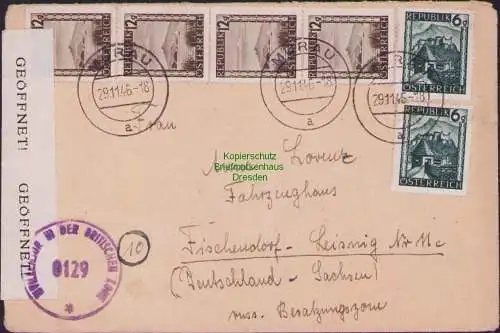 B16770 Brief aus Murau Österreich Zivilzensur Britsche Zone 1946 nach Leisnig