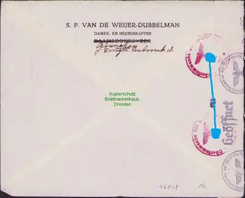 B16819 Brief Niederlande ins Deutsches Reich um 1940 Zensur OKW Oberkommando