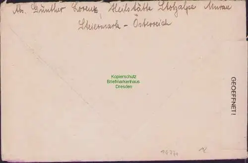 B16771 Brief aus Stolzalpe Österreich Zivilzensur Britsche Zone 1946 n. Leisnig