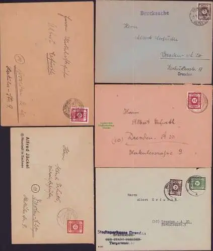 B16874 5x Brief Drucksache SBZ Ostsachsen Steinigtwolmsdorf 1945 Neustadt 1946