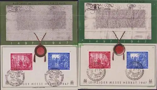 B16900 6x Brief Gedenkblatt auf Alliierte Besetzung Leipzig Frühjahrsmesse 1947