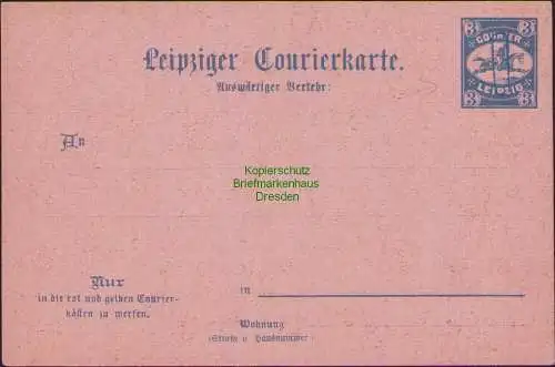 B16962 Privatpost Leipziger Courier 1893 Aufdruck "O" für Oschatz sehr selten