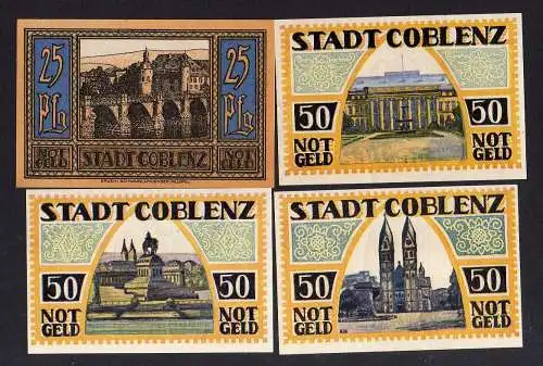 85809 Notgeld Coblenz 4 Scheine 1921