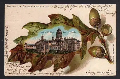 86486 AK Berlin Gross Lichterfelde Kadetten Anstalt um 1900 Eichenblatt Litho