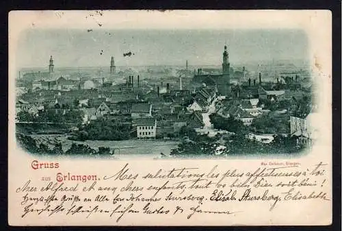 82860 Ansichtskarte Erlangen 1898 Verlag Max Zielbauer
