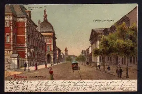 82987 Ansichtskarte Dessau 1899 Cavalierstrasse Theater Schloss