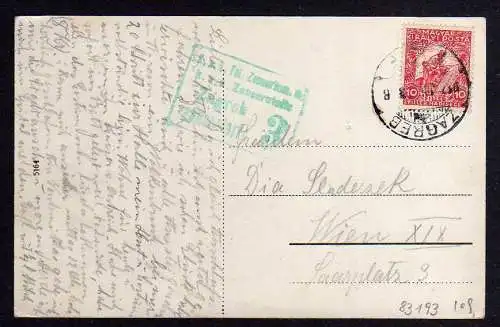 83193 AK Zagreb Agram 1917 Markt Jelacicev trg Zensur Zensurstelle Zagreb zensur