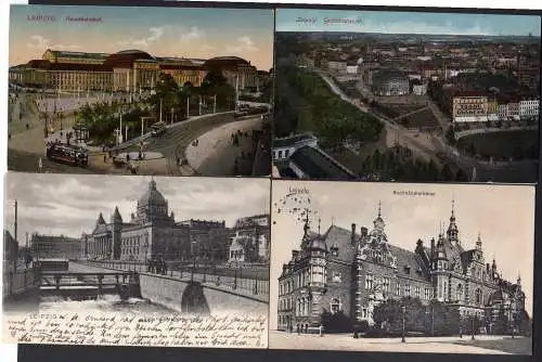 83290 8 AK Leipzig Buchhändlerbörse 1912 Bahnhof Hotel