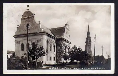 83191 AK Spisska Nova Ves Zipser Neudorf Evangelisch und Katholische Kirche 1938