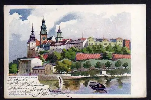 82514 AK Krakau Künstlerkarte Königsschloss 1899 Krakowa