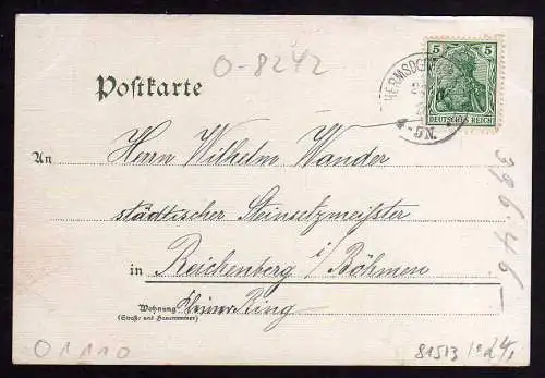 81513 AK Hermsdorf Rehefeld Gasthof zum Zollhaus Villa Martini um 1905