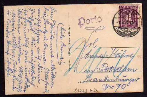 81253 AK Dyrotz Wustermark Gasthaus Willmanns Alter Krug 1922 Porto