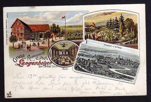 81245 AK Restaurant Langenholzen bei Alfeld Leine 1901 Litho