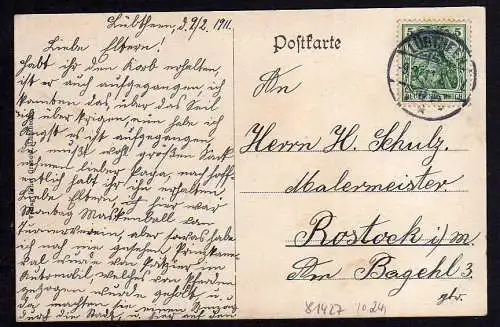 81427 AK Lübtheen Marktplatz 1911 Hotel Stadt Hamburg Schuhe Bäckerei Conditorei