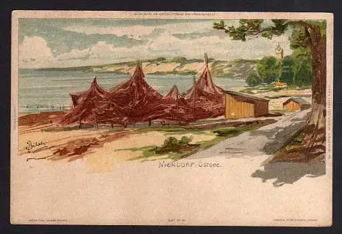 81422 AK Niendorf Ostsee Künstlerkarte Litho Bilse um 1900