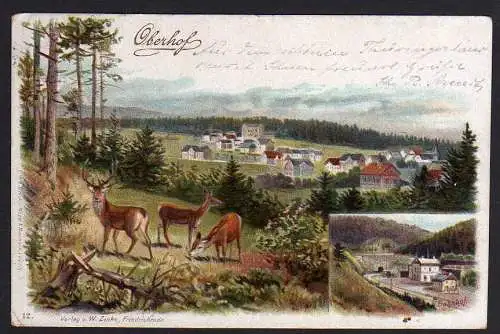 72124 AK Oberhof Bahnhof Litho 1899