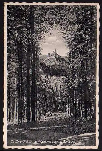 72123 AK Lauchröden Landpoststempel Wartburg 1935 Hohensonne