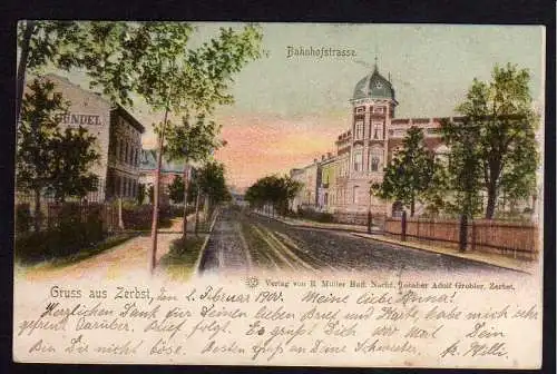 73140 AK Zerbst Bahnhofstrasse 1900 Firma Hotel ? Gündel