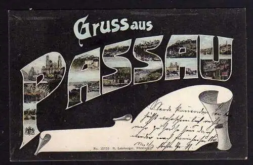 72999 AK Passau 1905 Schriftzug mit Bildern