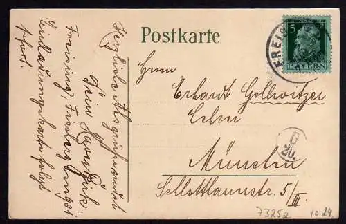 73252 AK Lehrer Absolvia Freising 1913 Künstlerkarte Studentika