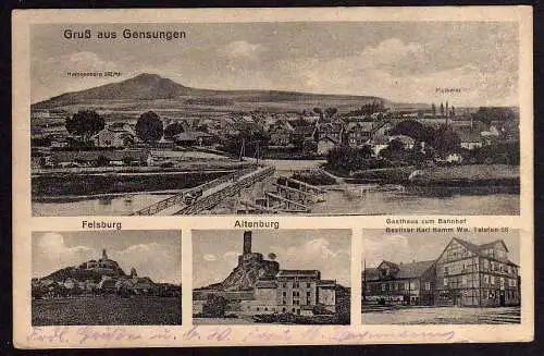 65601 AK Gensungen Gasthaus zum Bahnhof 1926 Felsberg