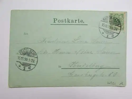 62982 AK Baden-Baden Schlossterasse Mondschein 1899